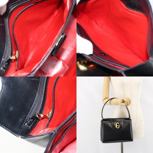 GUCCI Hand Bag Leather Black Gold 406 000 1080 Auth ep12203 - Picture 15 of 15